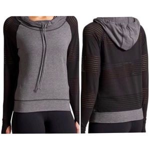 ATHLETA Limitless Mesh Cowl Pullover Hoodie